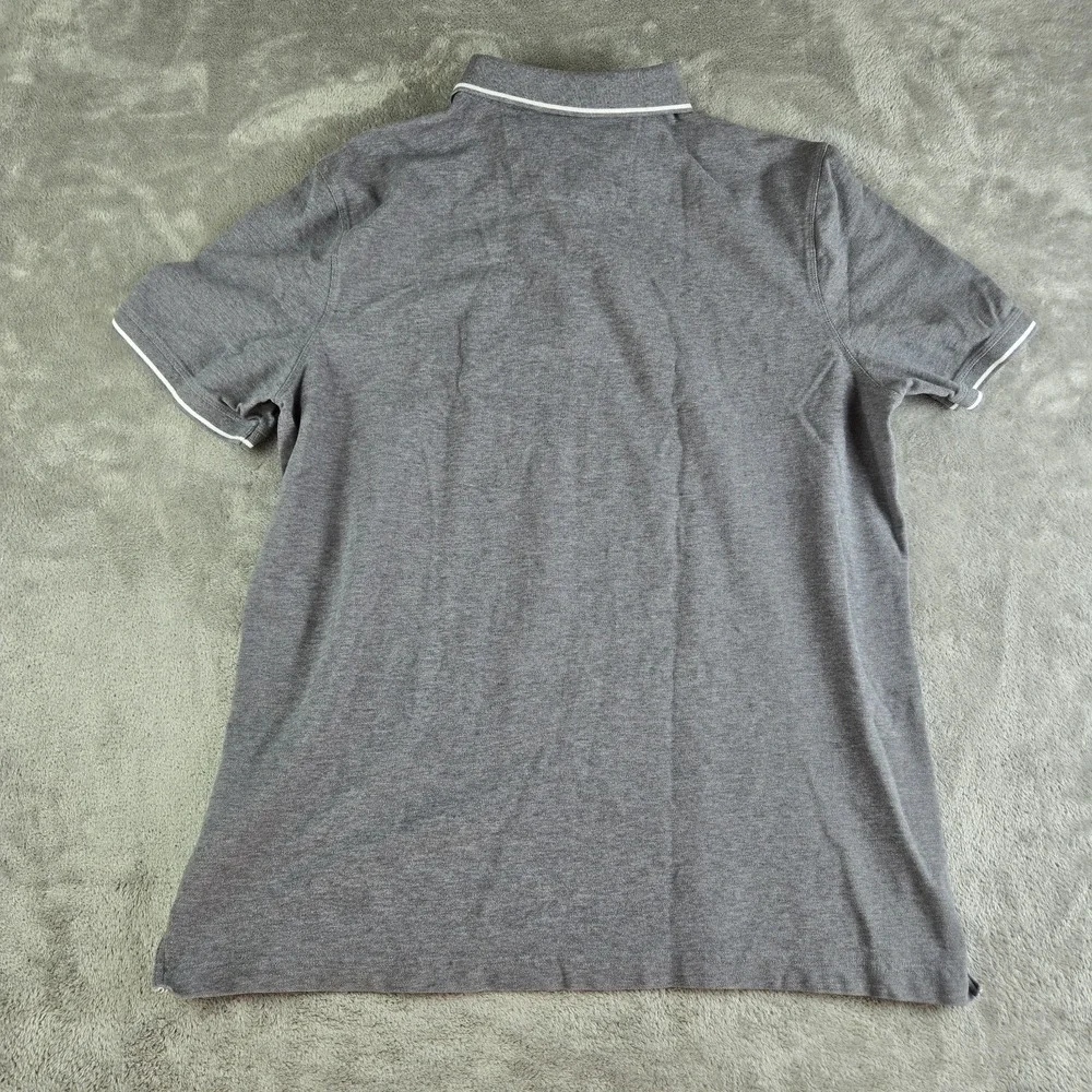 Banana Republic Polo Shirt Mens XL Gray Standard Fit Short Sleeve Casual Rugby